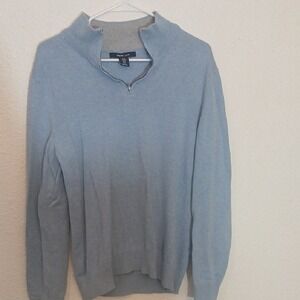 "Make Offer" Mark Law Blue Zip Up Sweater